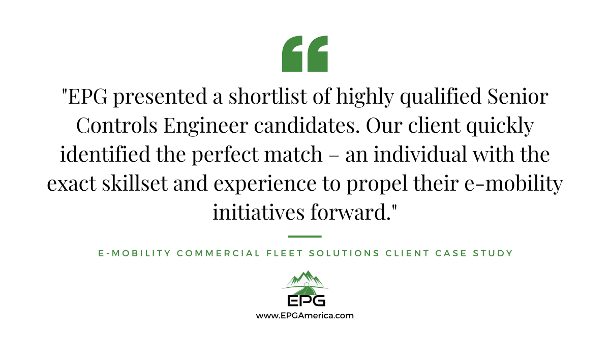 EPG Drives E-Mobility Client Forward: Filling a Critical EV Engineering Role