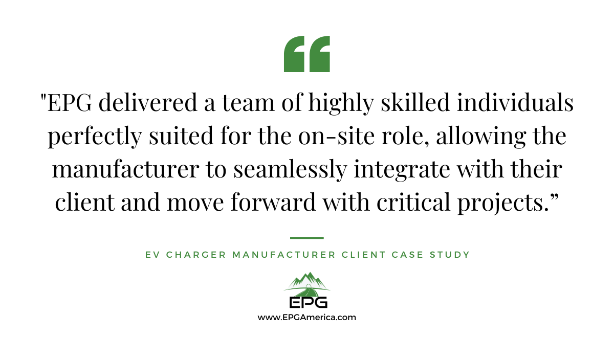 EPG Charges Up Embedded Engineering Team for Top EV Charger Manufacturer EPG Charges Up Embedded Engineering Team for Top EV Charger Manufacturer