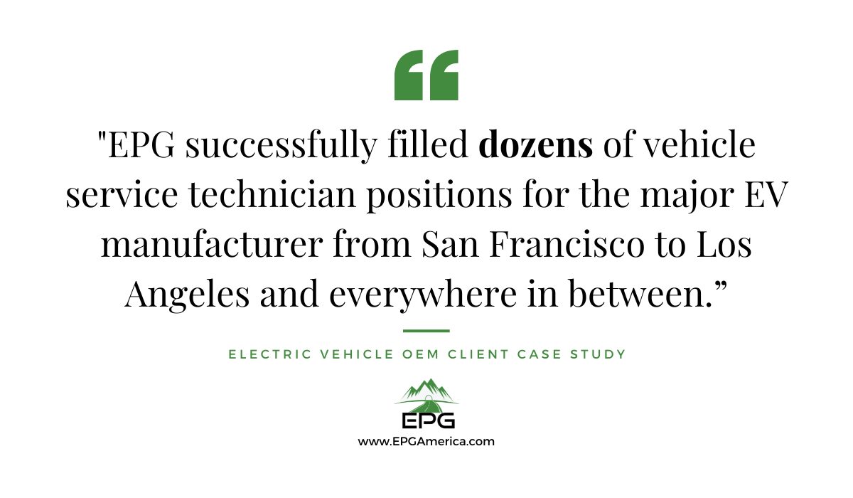 EPG Accelerates Growth for Major EV OEM with Streamlined Technician Recruitment