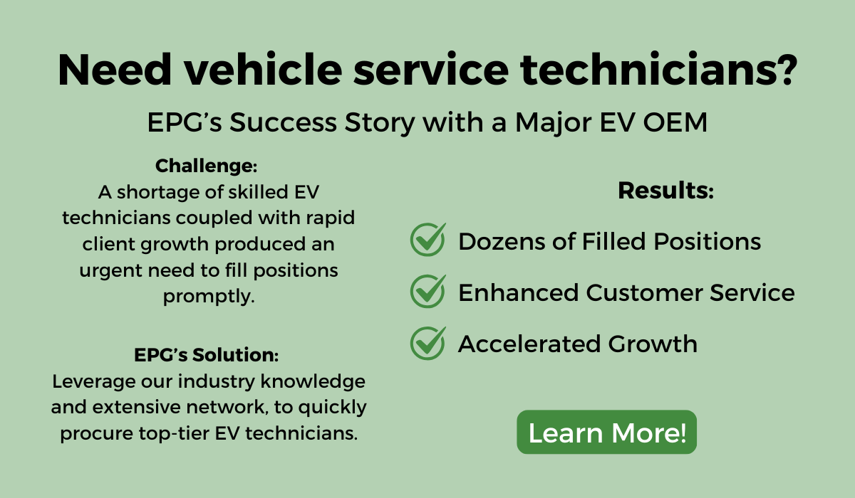 EPG Boosts Major OEM with Timely EV Technician Team